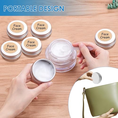 50 Pcs Aluminum Tins with Screw Lid, 3.38 OZ Metal Tins Candle Containers Round Tin Containers for Salve Candle Cosmetic Spices Jewelry Beads, Silver