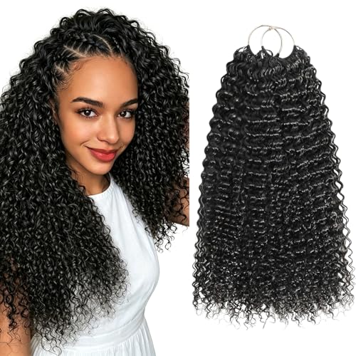 Deep Wave Crochet Hair 14" 100g Human Hair 80 Strands