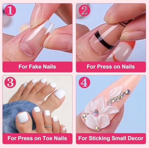 Maigitur 30ML Strong Nail Glue for Press-On & Acrylic Nails, Quick Dry, Long Lasting, No UV Light Needed (Nail Bond Brush)