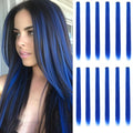 Crystal Blue Clip-In Hair Extensions 22 Inch - 12 Pcs
