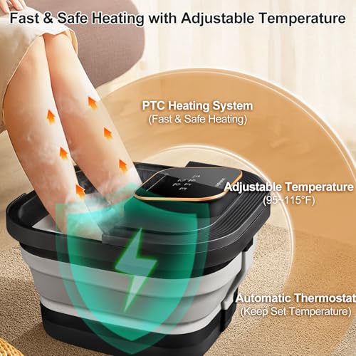 Collapsible Foot Spa Bath with Heat, Massage & Remote Control