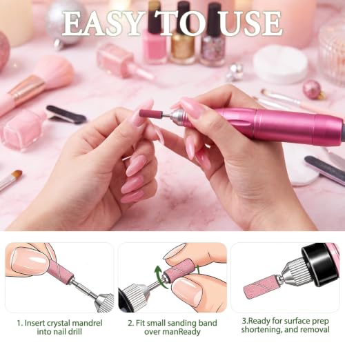 500pc Nail Sanding Bands Set - 5 Grit with 3mm Mandrel