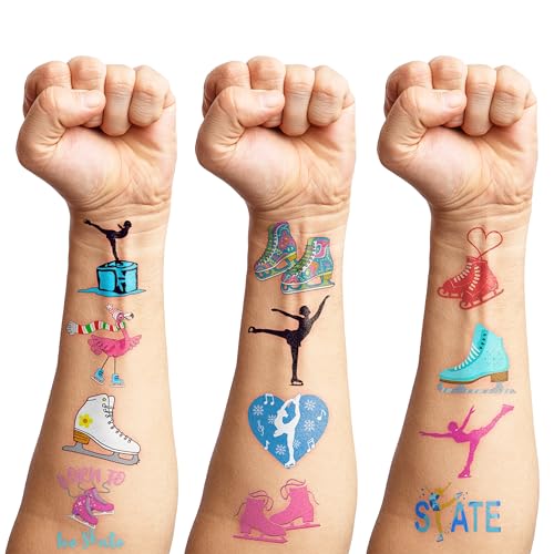 96PCS Ice Skating Temporary Tattoos – Winter Sports Party Favors