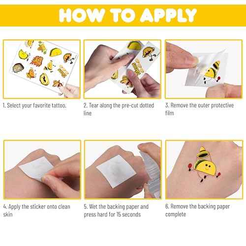 96 PCS Taco Bout Love Birthday Party Decorations Favors Supplies Pre-Cut Temporary Tattoos Decor Mexican Fiesta Taco Twosday Tuesday Stickers For Boys Girls Gift School Prizes Rewards