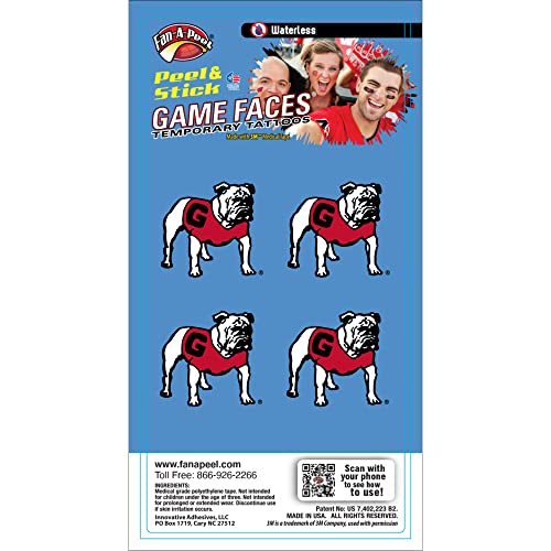 NCAA Georgia Bulldogs 4-Pack Temporary Waterless Uga Mascot Tattoos