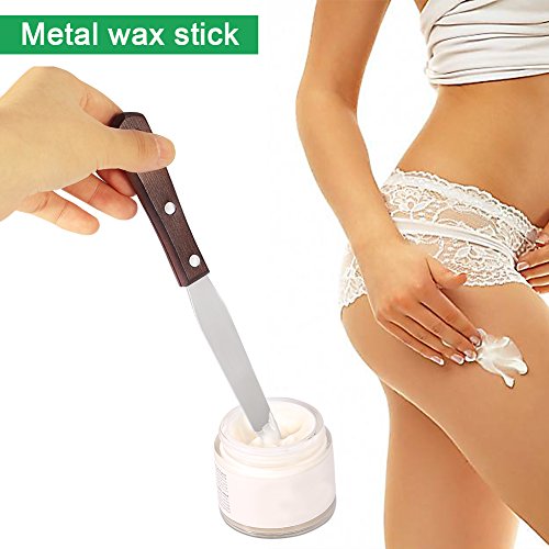 Spatula Wax, Asixx Waxing Spatula Metal Wax Mixing Knife Applicator Wood Handle Hair Removal Tool for Applying or Mixing Cartridge Wax, Hot Wax, Cold Wax, Beeswax, Etc