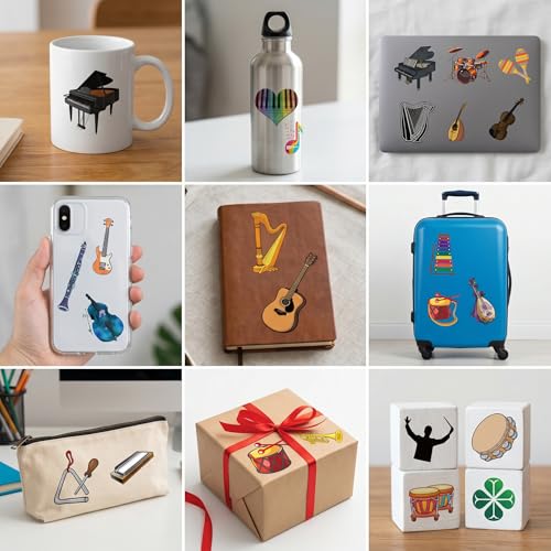 96 PCS Musical Instrument Temporary Tattoos for Kids