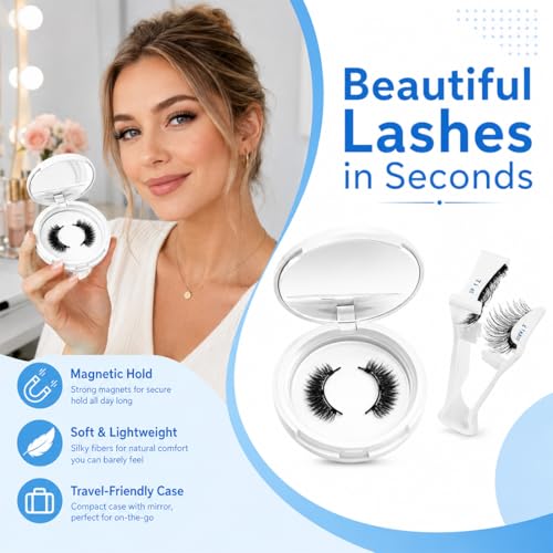Magnetic Eyelashes Natural Look No Glue with Applicator
