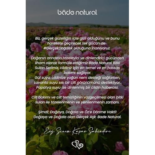 Bade Natural 100% Pure Rose Water Toner ? Pore Tightening & Brightening Facial Mist ? Hydrating & Refreshing Skin Tonic for All Skin Types ? Alcohol-Free, Vegan ? 3.4 fl oz