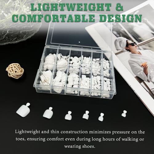Gmlawsc 240 Pack White Press-On Toenails Set with Glue & Tabs for Women, Short Square Acrylic Fake Toenails, Full Cover, 12 Sizes