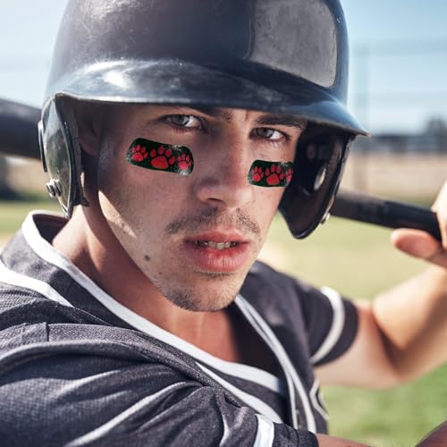 Blulu 24 Pairs Glitter Paw Eye Black Temporary Tattoos