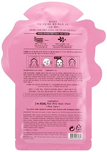 Tonymoly I'm Real Red Wine Sheet Mask, 10 Count