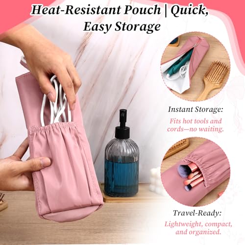Heat Resistant Hair Iron Holder Travel Bag Pink