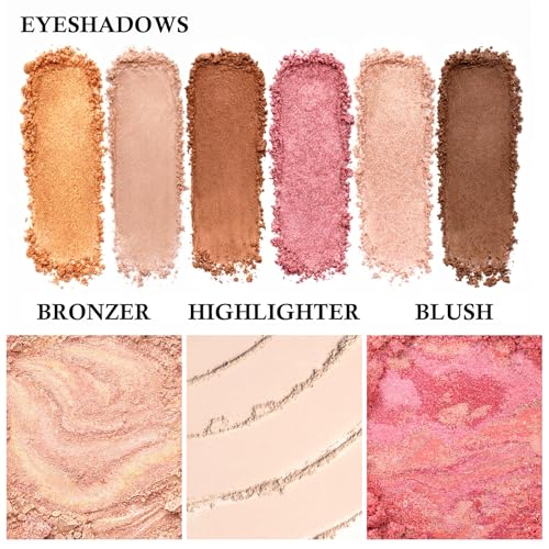 All-in-One Baked Makeup Palette - Eyeshadow, Blush & Highlighter