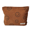 Corduroy Cosmetic Bag for Women - Makeup Organizer Pouch Brown