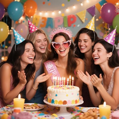 Atoden Birthday Girl Sash Tiara Sunglasses Party Favor