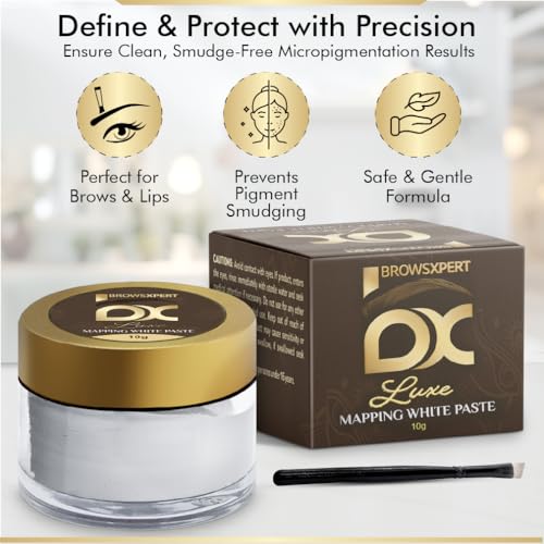 BROWSXPERT White Mapping Paste 10g ? Professional Mapping Tool. Defines Clean Borders, Smudge-Free, Soft Texture ? Includes Application Brush