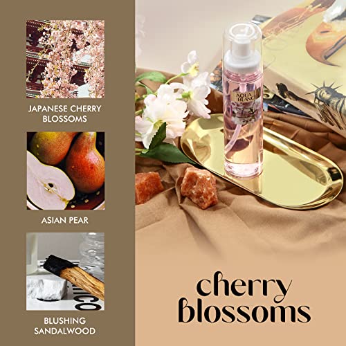 AQUA BLANCE Cherry Blossom Body Spray for Women - Fragrance Mist Pack of 3, 3.9 Fl Oz Each