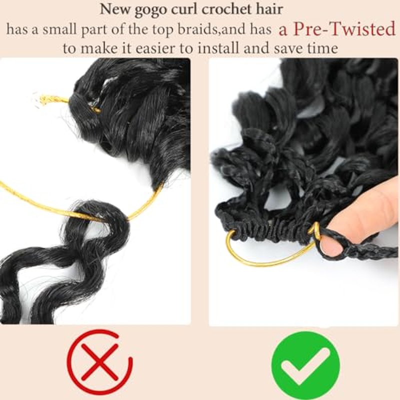 Gogo Curl Crochet Hair 14 Inch 8 Pack Pre-looped