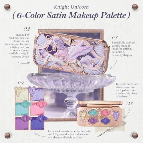 Flower Knows Stellar Unicorn 6-Color Satin Makeup Palette, 0.23oz - Fantasy & Party Shades