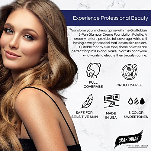 Graftobian HD Glamour Crème Foundation Palette Ultra Light 1 Count – High Definition 5-Color Makeup Kit