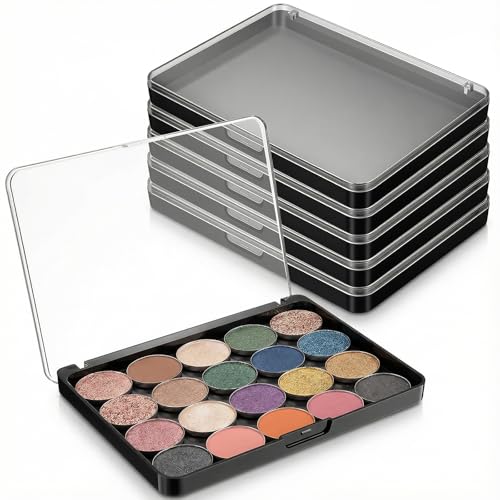 6-Pack Magnetic Makeup Palettes with Clear Top, 5.5x4 Inch
