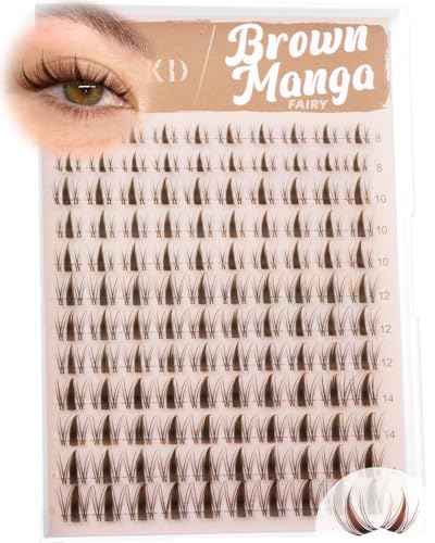 Brown Manga Lash Clusters C Curl 8-16MM Wispy Spiky