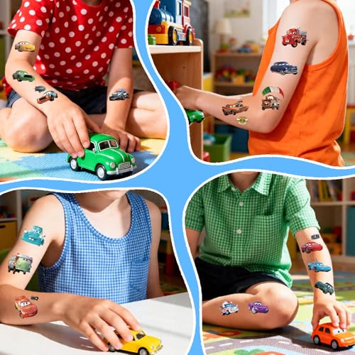 50Pcs Cars Temporary Tattoos for Kids Party Favors