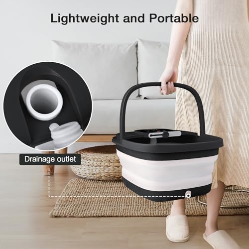 HOSPAN Collapsible Foot Spa with Heat, Massage & Red Light