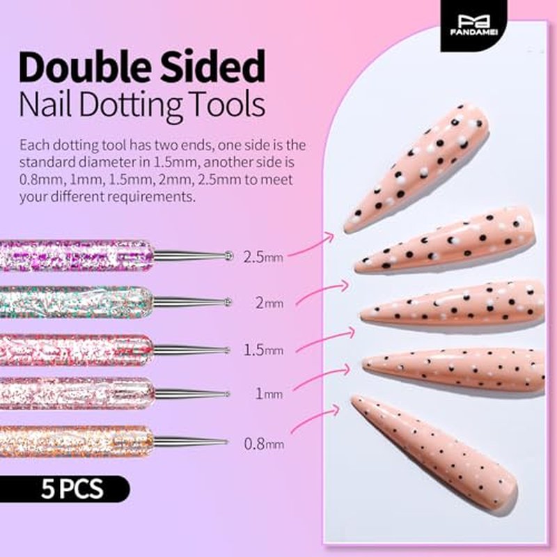 Fandamei 33-Piece Nail Art Tool Set - Brushes & Dotting Tools