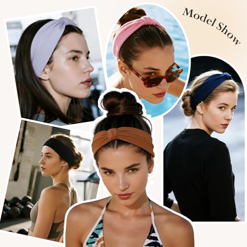 HSEM Wide Elastic Headbands for Women, 6-Pack