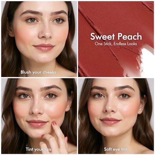 Natural Amor Blush Stick - Multi-Use Makeup for Cheeks, Lips & Eyes