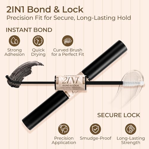 LASHVIEW Lash Extension Kit, False Eyelashes Natural Look Super Thin Band & Soft Lashes with Lash Bond and Seal and Lash Applicator for DIY at Home (56D)