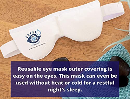 Heyedrate Heated Eye Mask - Soothing Warm Compress for Temporary Relief of Irritated Eyes, Dryness, Crusty Eyelids, Eyelid Bumps- Rejuvenate Your Eyes with Gentle Heat & Cold Therapy - White