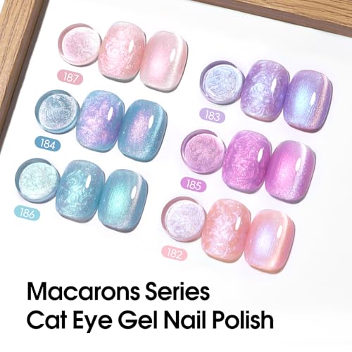PEACECOLOR Cat Eye Gel Nail Polish Set - 6 Colors Magnetic