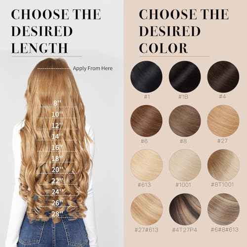 Tape in Hair Extensions £¬Real Human Hair Extension,Natural black Human Hair 14 inch 20pcs 50g,Thick Ends Straight Seamless, Invisible Tape in Hair Extensions Human Hair