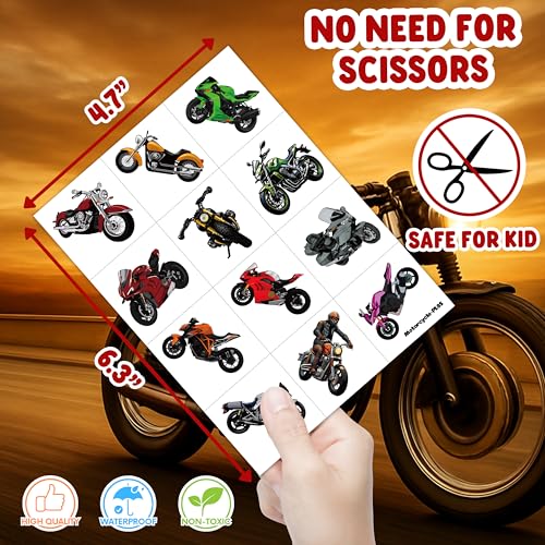 96 Motorcycle Temporary Tattoos - Dirt Bike Party Favors