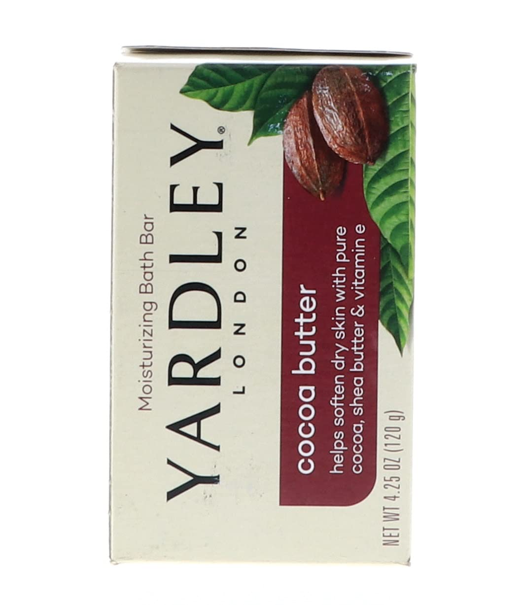 Yardley London Pure Cocoa Butter & Vitamin E Bar Soap, 4.25 Ounces /120 G (Pack of 2)