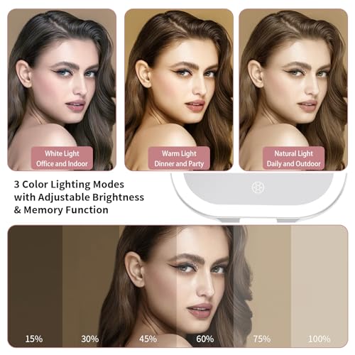 DESCHEN 10X Magnifying Travel Makeup Mirror with Rechargeable LED