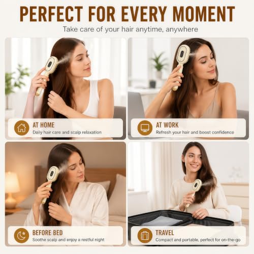 Electric Water Spray Hair Brush with Massage Cushion and Nano Mist