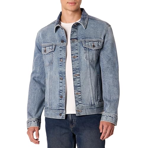 Men's Regular-Fit Heavyweight Denim Jacket with Patch Pockets