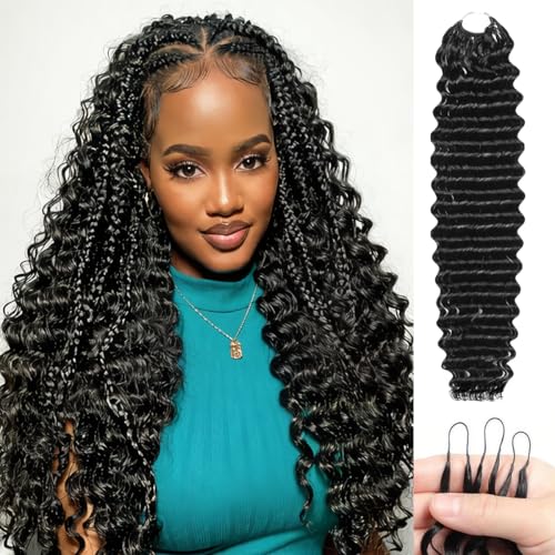 18 Inch Deep Wave Crochet Hair for Black Women - 60g Pre-Separated