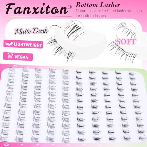 Cluster Lashes 280 pcs Lash Clusters D Curl Volume Eyelashes Extensions 9-16 mm Mix 40D+50D Individual Lashes Thin Band Eyelashes Cluster for DIY Lash Extension Beginners (Lash Clusters 0.07 D)