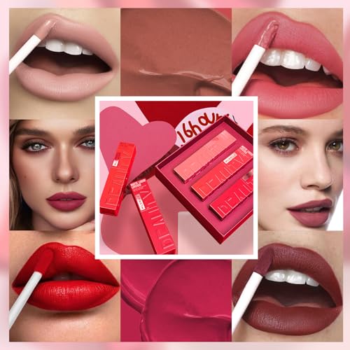 3-Color Matte Liquid Lipstick Set - Waterproof Long-Lasting Nude