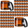 Tanlade 100 Pcs 2 oz Amber Cosmetic Jars - Leakproof Storage