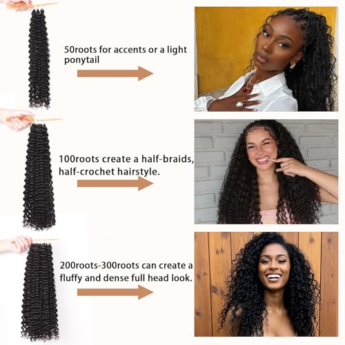 Curly Crochet Hair Extensions 18 Inch Deep Wave 100 Roots