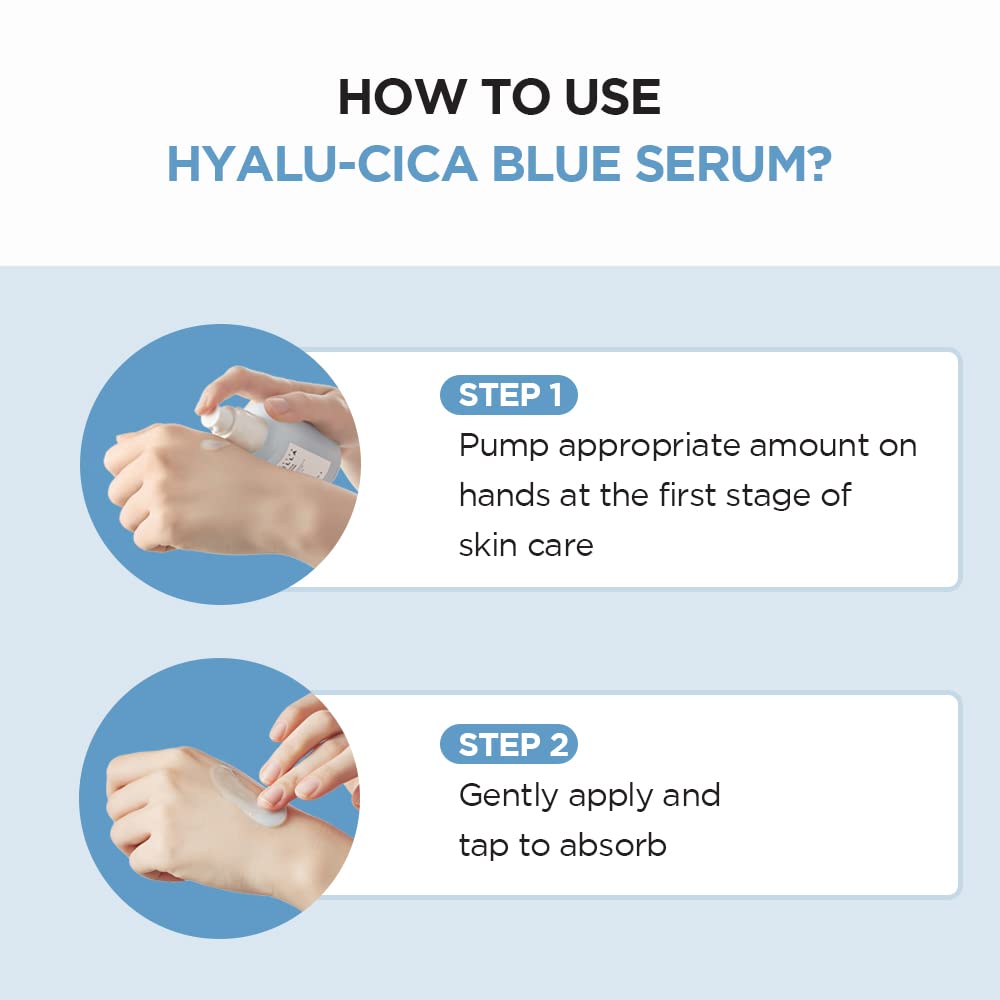 SKIN1004 Hyalu-CICA Blue Serum 1.69 fl.oz, 50ml, 5 Layer Hyaluronic Acid Cica Niacinamide, Hydrating and Refreshing Multi-Care Solutions