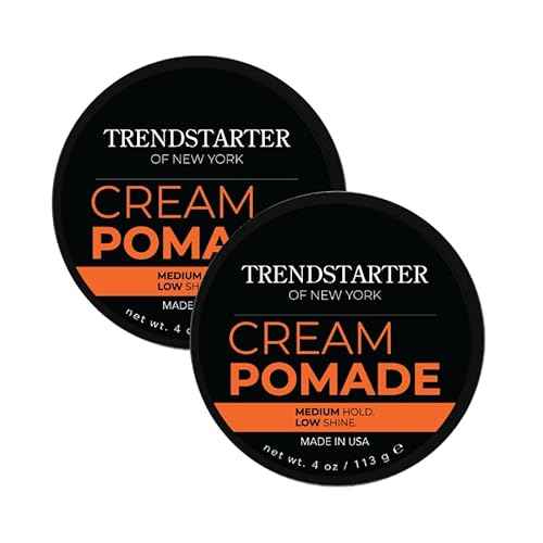 TRENDSTARTER - CREAM POMADE (4oz) (PACK of 2) - Medium Hold - Low Shine - Water-Based All-Day Hold Premium Hair Styling Pomade Putty Products