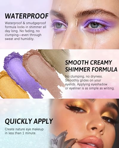 Gold Shimmer Eyeshadow Stick - Waterproof, Creamy Blendable