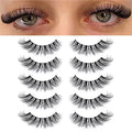 Cat Eye Strip Lashes D Curl Wispy Faux Mink Clear Band